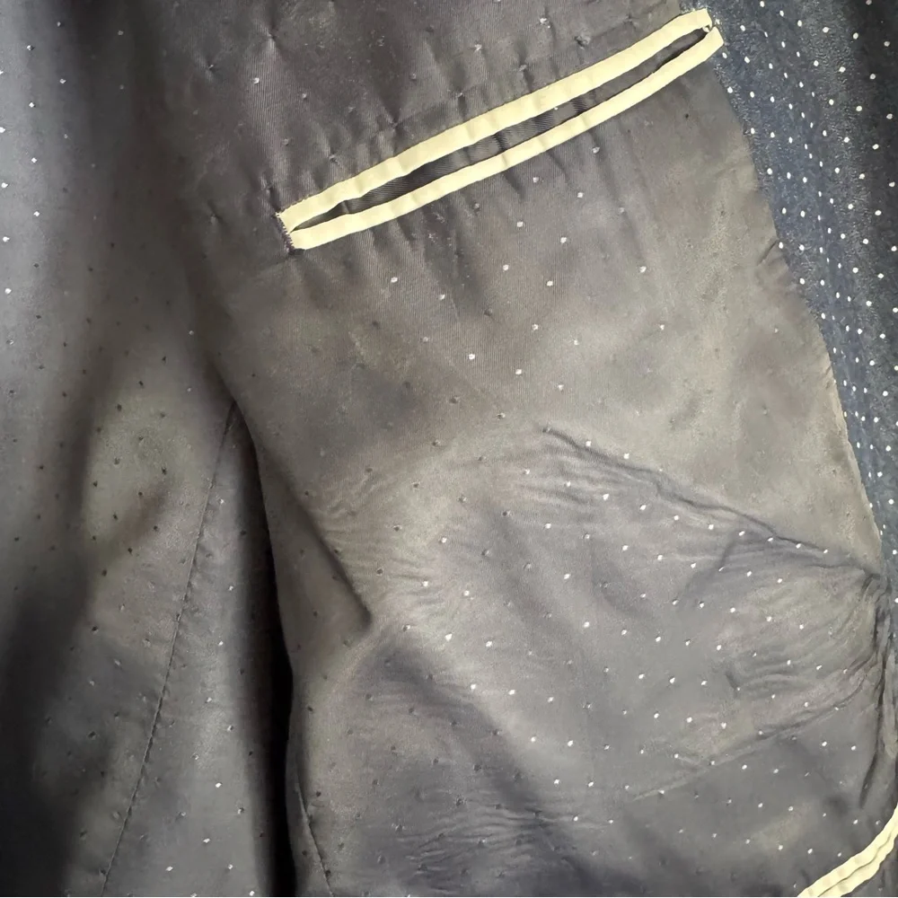 Tommy Hilfiger Navy Polka Dot Sport Coat – Size L48 - $18 - Picture 5 of 13